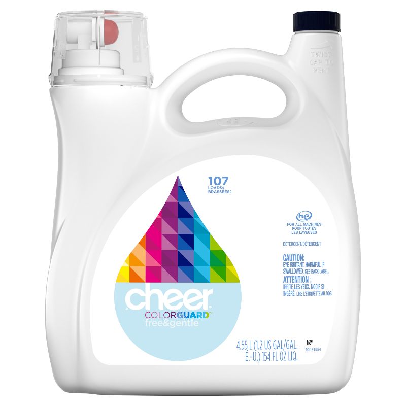 Cheer Liquid Laundry Detergent - Free &#38; Gentle - 154 fl oz, 1 of 6