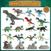 SYNCFUN Kids Dinosaur Toy, 18 Pcs 6" to 9" Realistic Figures with Movable Jaws T-Rex, Triceratops, Educational Toys, Christmas Birthday Gifts - 2 of 4