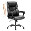 Sapphtopaz PU Leather Office Chair - Fixed/Adjustable Flip-up Armrests Desk Chair with Lumbar Support & Strong Metal Base for Home Office & Workspaces - 3 of 4