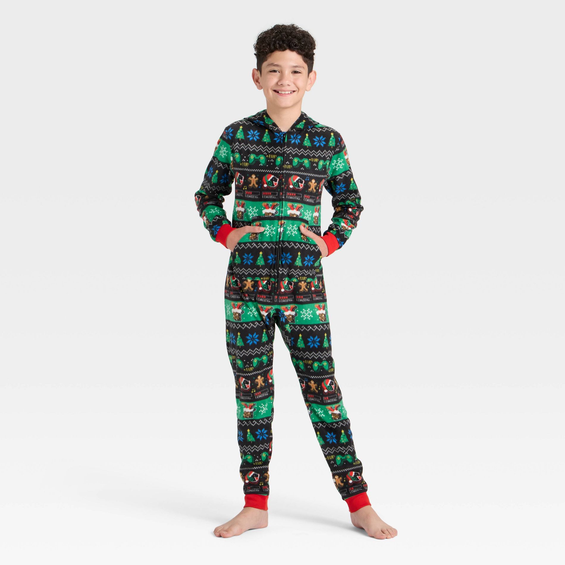 Boys' Christmas Gamer Fair Isle Union Suit - Cat & Jack™ Black