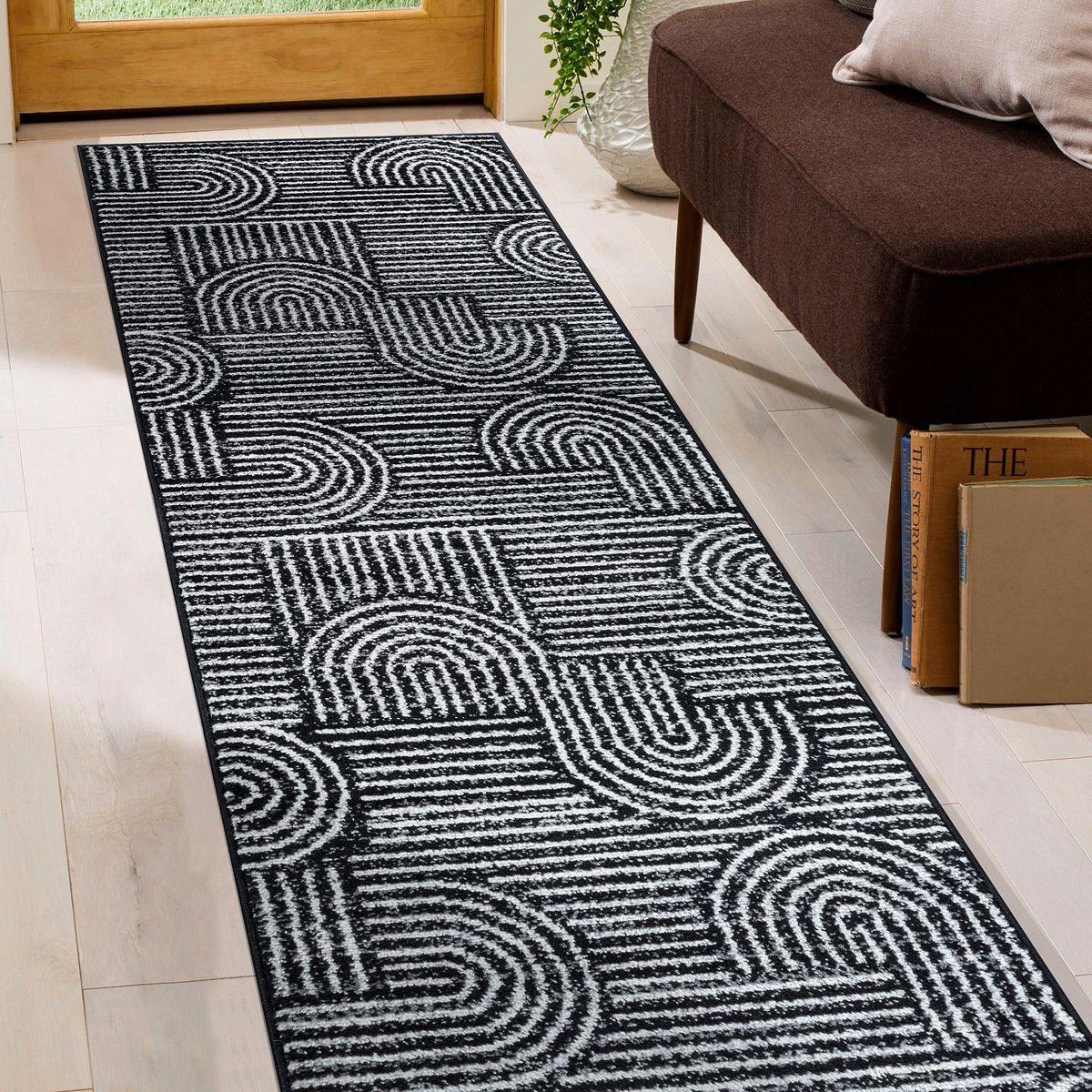 World Rug Gallery Bohemian Stipre Arch Design Area Rug: Geometric, Rectangle, Low Pile, Stain & Fade Resistant - thumbnail 8