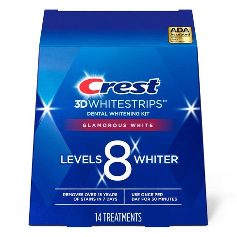 Crest 3D Whitestrips, Glamorous White, Teeth Whitening Strip Kit, 28 Strips  (14 Count Pack)