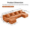Teddy Modular Sectional Sofa, 4 Seat Upholstered Sectional Sofa with Curved Armrest, Sectional Sofa for Living Room Décor-Koiai - 3 of 4