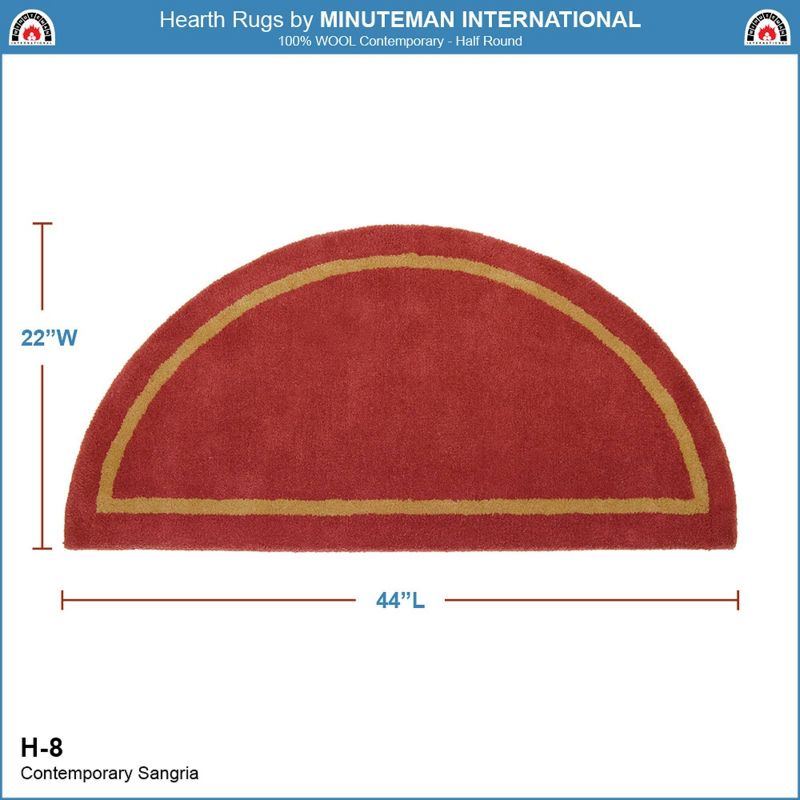 ACHLA Designs 22&#34;x44&#34; Contemporary Half Round Handmade Woven Hearth Rug Sangria, 5 of 8