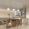 PAKOKULA 60-Watt 1 Light Gold Orb Pendant ceiling Light with White Glass Shade - 3 of 4