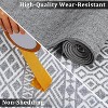 Vintage Geometric Striped Print Area Rug Runner Rug Washable Rug Stain Resistant Runner Rug with Non-Slip Backing Low Pile Floor Cover Taupe - 4 of 4