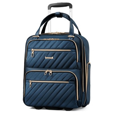 LUGGEX Underseat Carry On Luggage with Wheels, Softside Personal Item, Underseat 16 Inch, Blue