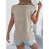 Womens Summer Spring Casual Cap Sleeve Sweater Vest Crewneck Short Sleeve Sweaters Trendy Knit Tops - 4 of 4