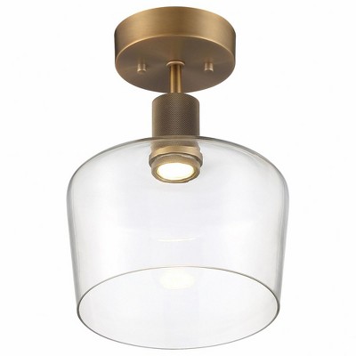 Transitional Antique Brushed Brass LED Globe Light Fixture