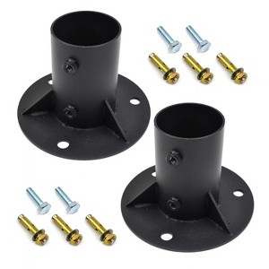 Paaaawaters (2 Pack) 2" OD Flange Base, Chain Link Fence Pole Floor Flange, for Wood Post Brackets Floor Mount Posts - 1 of 4