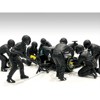 Formula One F1 Pit Crew 7 Figurine Set Team Black Release II for 1/18 Scale Models by American Diorama - 3 of 4