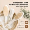 Baby Hair Brush and Comb Set, Oval Wooden Baby Brush Set for Newborns, Infant, Toddler Grooming Kit - 4 of 4