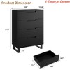 4 Dresser for Bedroom, 41.7" Tall Dresser, Freestanding Vertical Drawer Cabinet w/ Storage, Wooden Closet Storage Chest - 2 of 4