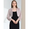 Allegra K Women's Cropped Open Front Collarless Long Sleeve Faux Fur Jacket - 2 of 4