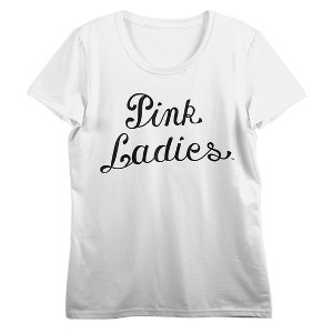 Grease Pink Ladies Logo Crew Neck Short Sleeve Women's White T-shirt - 1 of 3
