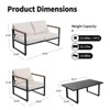 Piece Patio Furniture Set Outdoor Sectionals, Outdoor Conversation Sets with Coffee Table,Loveseat, 2 Chairs and Thick Cushions - 2 of 4