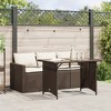 vidaXL Garden Dining Set Brown PE rattan 3-seater sofa Sturdy - 2 of 4