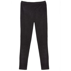 Memoi Girls' Micro Suede Comfort Stretch Leggings Black - 1 of 3