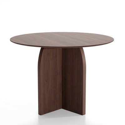 Lirago Arched Leg Round Walnut Dining Table 42" L x 42" W x 30" H