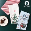 Folkulture Christmas Kitchen Towels Set of 3 (26" x 20") for Christmas Decor, 100% Cotton Hand Towel for Women or Mom (Get Lit) - 3 of 4
