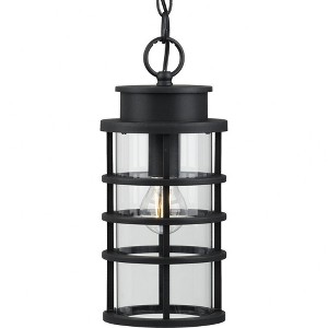 Progress Lighting, Port Royal, 1-Light Outdoor Hanging Lantern, Black, Clear Glass Shade - 1 of 4