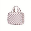 Anna-Kaci Hanging Toiletry Bag with Checkered Pattern and Multi-Layer Compartment Organizer 10.7x8x5.5in - 3 of 4