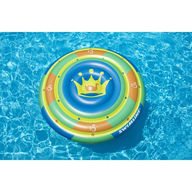 Swimline 60” Inflatable High Roller Chip Pool Float Ages 13 and Up - Green/Yellow, 2 of 4