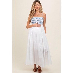 blue floral maternity maxi dress Light Blue Floral Pleated Maternity Maxi Dress
