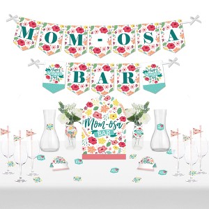 Big Dot of Happiness Colorful Floral Happy Mother's Day - DIY We Love Mom Party Mimosa Bar Signs - Drink Bar Decorations Kit - 50 Pieces - 1 of 4