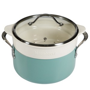 Bloomhouse 6-Quart Aluminum Enamel Dutch Oven w/ Non-Stick Non-Toxic Ceramic Interior and Ceramic Steamer Insert - 1 of 4