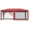 vidaXL Party Tent with Iron Frame, HDPE Cover, 6 Mesh Sidewalls, Red, 19.7'x13.1', UV-Resistant, Outdoor Event Shelter, Easy to Assemble - 3 of 4