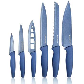 CHUYIREN Blue Knife Set of 6, Blue Kitchen Knives Sets with Block, Knives  set for kitchen, Camping, RV, Dorm, Picnicking, BBQ Dining Products,  Christmas Gift: Home & Kitchen 