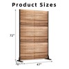 MAYEERTY 72 inch Room Divider with Galvanized Frame Wood Gain Privacy Screen Garden Fence Patio Beige - 4 of 4
