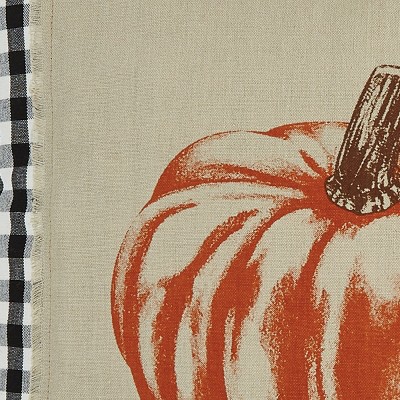Black and White Checkerboard Pumpkin 20" Pillow Cover Set