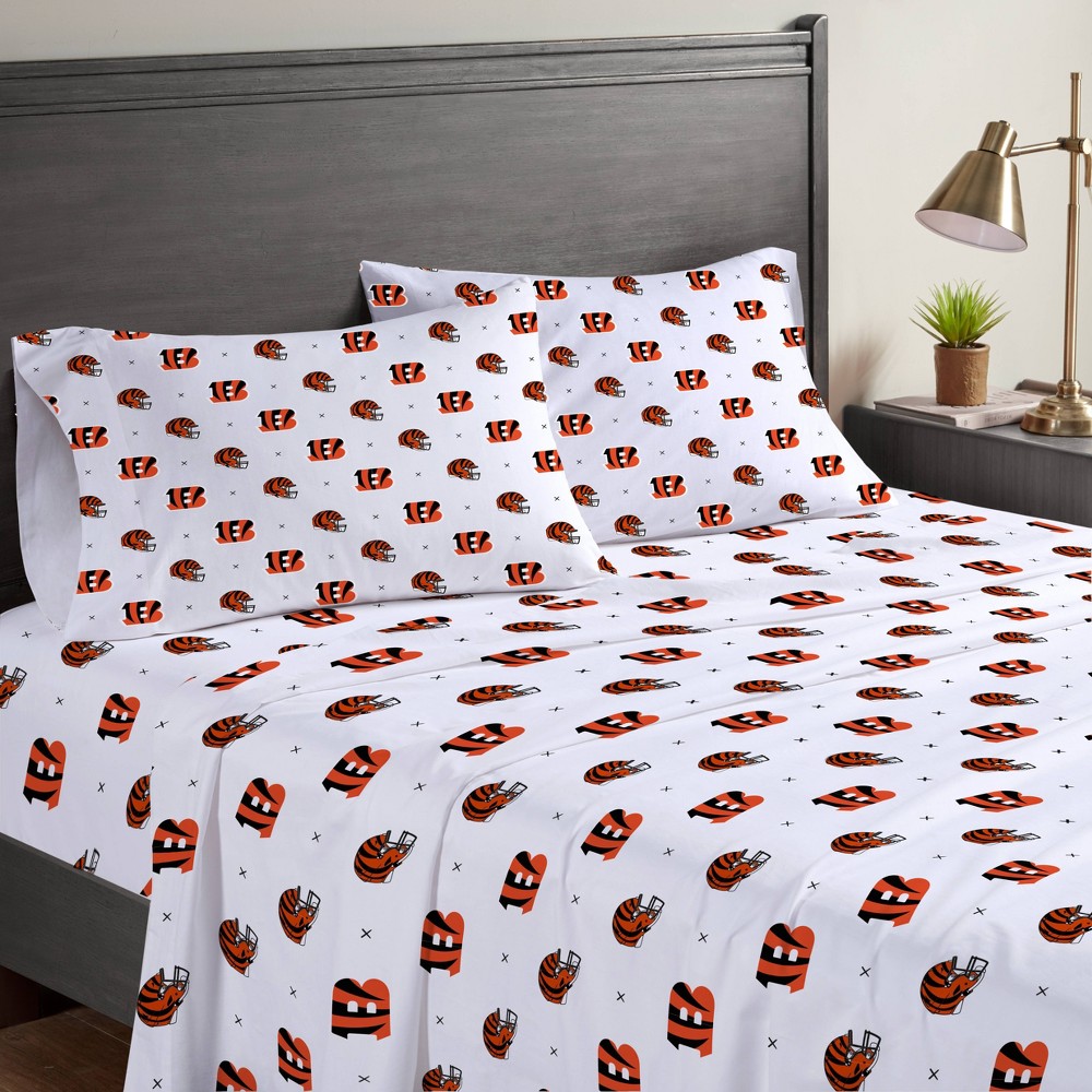 Photos - Bed Linen NFL Cincinnati Bengals Small X Queen Sheet Set