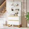 Hommoo 71" Tall 4-Tier Bookshelf with 2 Drawers White - image 4 of 4