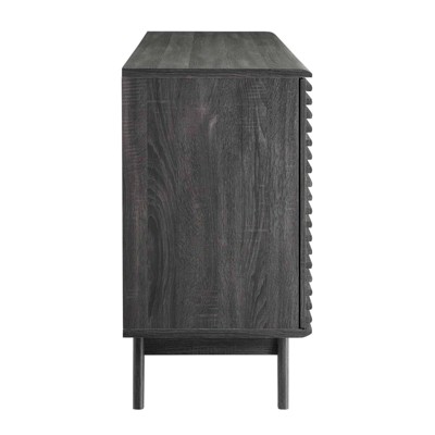 Charcoal 63" Mid-Century Modern Sideboard Buffet Table with Cabinet