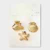 Seashell Claw Hair Clip Set 3pc - A New Day™ Gold - 2 of 3