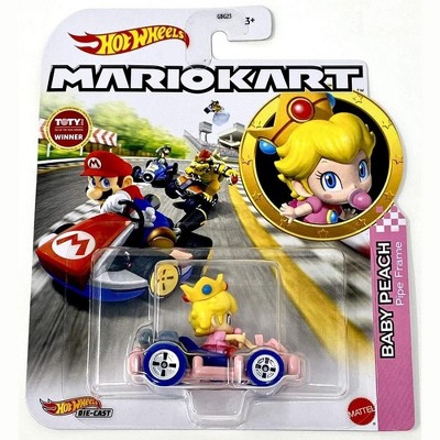 Hot Wheels Mario Kart 1:64 Scale Baby Peach Pipe Frame Collectible Vehicle