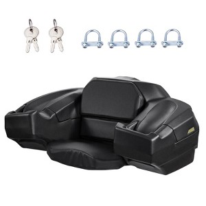 VEVOR ATV Rear Storage Box and Lounger, 95L ATV Cargo Box with Seat & Backrest, Waterproof LLDPE & Lockable Lounger Storage Box Fit Most ATVs, Black - 1 of 4