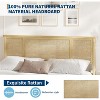 Bed Frame with Natural Rattan Headboard, Sturdy Wooden Slats, Metal Platform, Boho Cane Mattress Support, Stylish and Robust Bedroom Furniture - 3 of 4