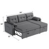 AMERLIFE Sectional Sofa with Double Storage Chaise,Reversible Pull Out Couch for Living Room - 4 of 4