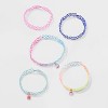 Girls' 5pk Tattoo Choker with Smiley Charms Necklace Set - Cat & Jack™️: Iron, Acrylic, Pull-On Closure - 2 of 3