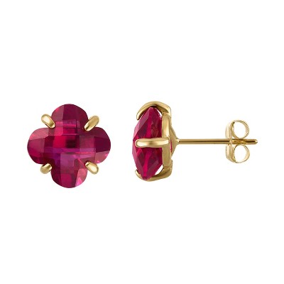 Designs By Gioelli 10K Gold Gemstone Clover Stud Earrings