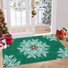 Christmas Snowflake Area Rug, Washable Non Slip Low Pile Soft Floor Carpet, Non-Shedding Throw Rug for Living Room, Bedroom - 2 of 4