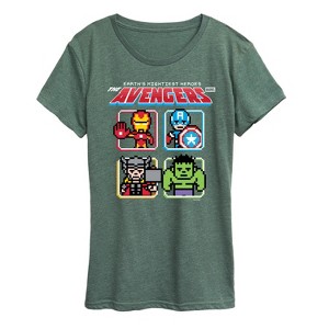 Women's - Marvel - Avengers 8Bit Short Sleeve Graphic T-Shirt - 1 of 4
