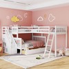 NicBex Twin over Full Bunk Bed Pine Triple Bed Frame with Drawers, Shelves, Storage Stairs, Ladder and Guardrail, No Box Spring Required - 2 of 4