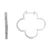 Haus of Brilliance Silver 1.0 cttw Diamond 4 Leaf Clover Shape Hoop Earrings - 2 of 4
