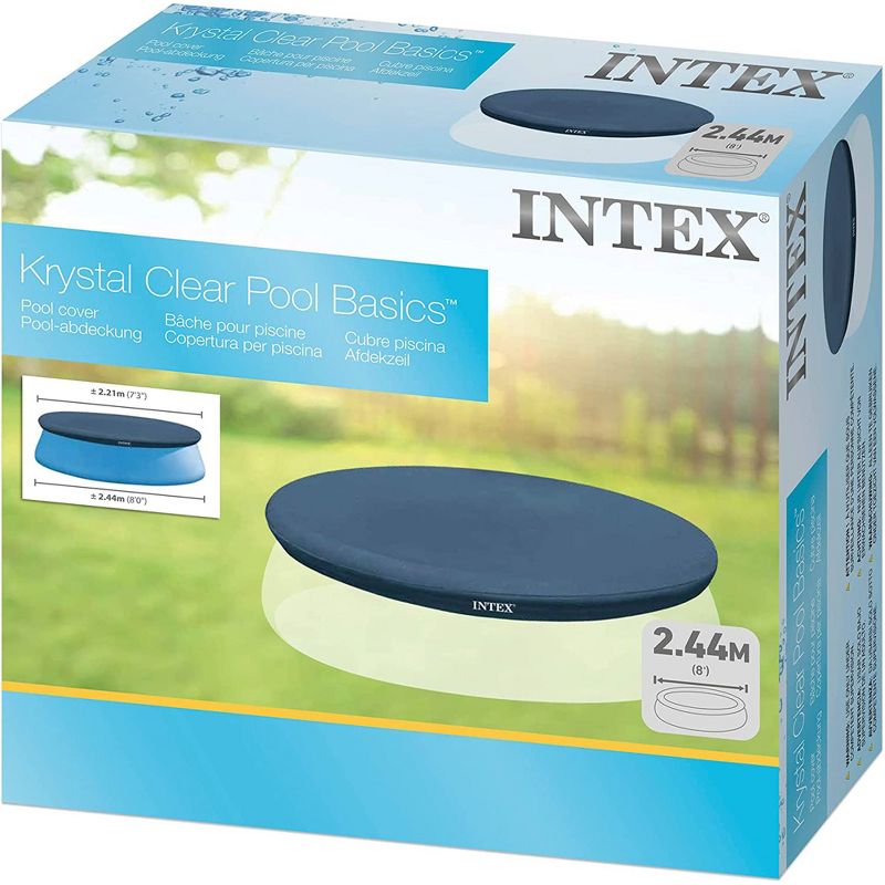 Intex 8 Foot Round Protective Cover for Above Ground Outdoor Swimming Pools with 7 Inch Floating Chlorine Dispenser, (Pool Not Included), 4 of 7