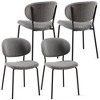 NicBex Boucle Fabric Dining Chairs Set of 4,Upholstered Armless Kitchen Chairs with Curved Back and Black Metal Legs for Dining Room,Kitchen - 2 of 4